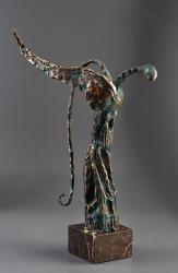 Ingerii Apocalipsei: Inger II - Sculptură în bronz-marmură, 66cm, 2016