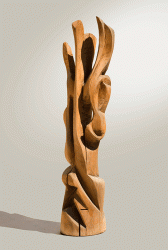 Portret - Sculptură în lemn, 154cm, 2008