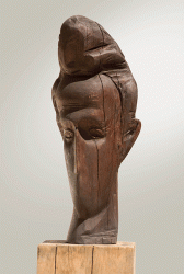 Portret - Sculptură în lemn, 78cm, 2000