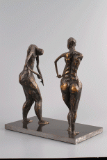 Adam and Eve - Bronze sculpture, 39cm, 2000