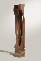 Eye Column - Wood sculpture, 154cm, 2005