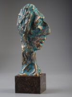 Autoportret III, sculptură în bronz, 25cm, soclu de marmură, 2016