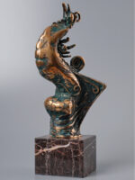 Căpcăun, sculptură în bronz, 49cm, soclu de marmură, 2009