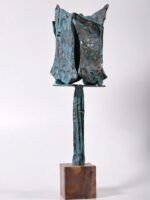 Chivot I cu ochi, sculptură în bronz, 92cm, soclu de granit de Cavnic, 2023