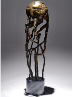Clepsidra, sculptură în bronz, 50cm, soclu de marmură, 2019