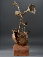 Floare, sculptură în bronz, 57cm, soclu de marmura, 2015
