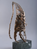 Mască, sculptură în bronz, 44cm , soclu de marmură de Guatemala, 2014