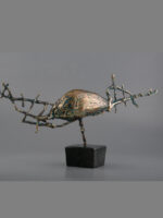 Naufragiu, sculptură în bronz, 23cm h-50cm L, soclu de marmură de Guatemala, 2018
