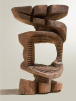 Pion, sculptură în lemn, 73cm, 1999