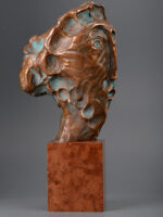 Portret de femeie I, sculptură în bronz, 30cm, soclu de marmură, 2018
