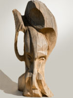 Portret, sculptură în lemn, 90cm, 2000