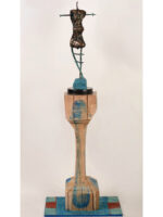Supliciu, sculptură în bronz, 75cm, soclu de lemn 98cm, 2021